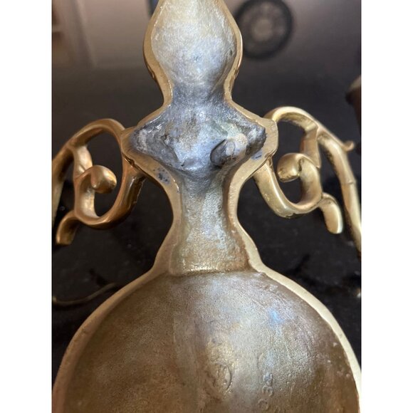 Vintage 1940's Solid Brass Mounted Sconce Double Candle Holder Traditional - Picture 9 of 9